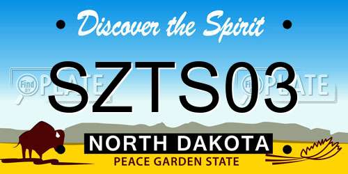 SZTS03 North Dakota License Plate