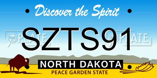 SZTS91 North Dakota License Plate