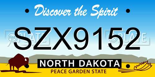 SZX9152 North Dakota License Plate