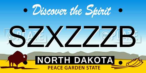 SZXZZZB North Dakota License Plate