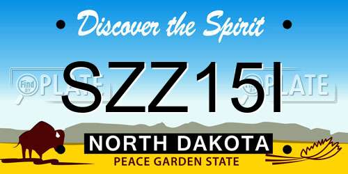 SZZ15I North Dakota License Plate