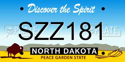 SZZ181 North Dakota License Plate