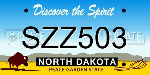 SZZ503 North Dakota License Plate