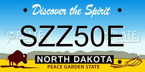 SZZ50E North Dakota License Plate
