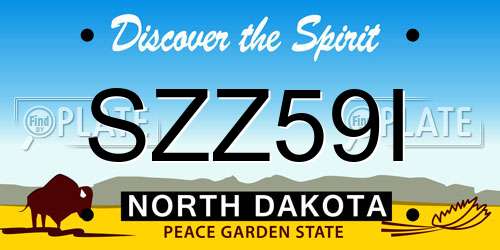 SZZ59I North Dakota License Plate