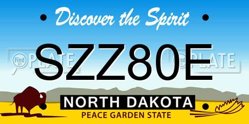 SZZ80E North Dakota License Plate
