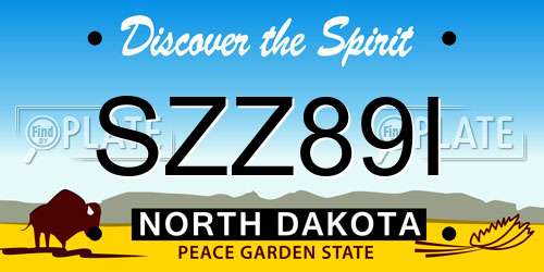 SZZ89I North Dakota License Plate