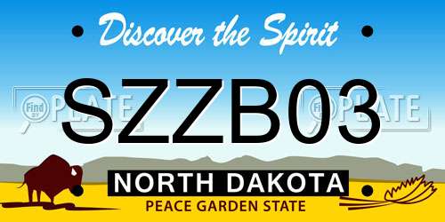 SZZB03 North Dakota License Plate