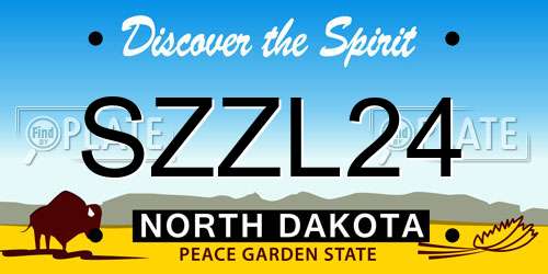 SZZL24 North Dakota License Plate