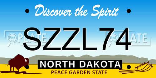 SZZL74 North Dakota License Plate
