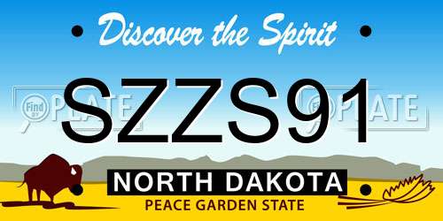 SZZS91 North Dakota License Plate