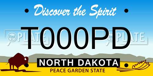 T000PD North Dakota License Plate