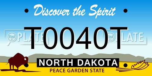T0040T North Dakota License Plate