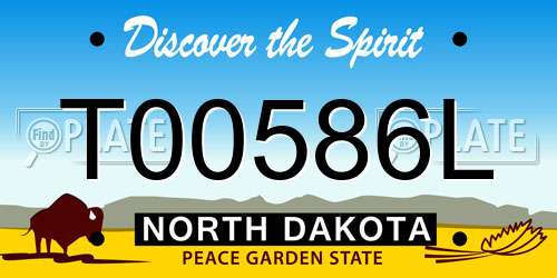 T00586L North Dakota License Plate