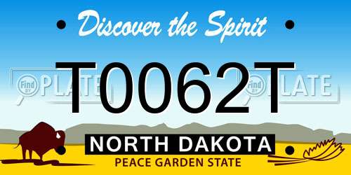 T0062T North Dakota License Plate