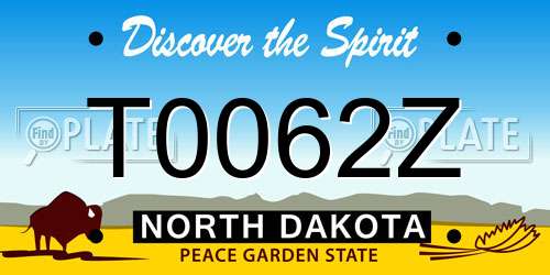 T0062Z North Dakota License Plate