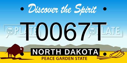 T0067T North Dakota License Plate