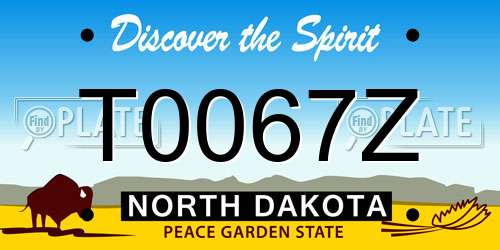 T0067Z North Dakota License Plate