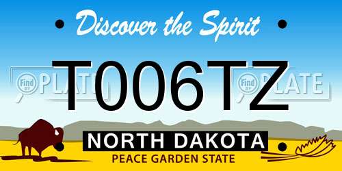 T006TZ North Dakota License Plate