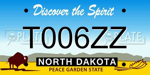 T006ZZ North Dakota License Plate