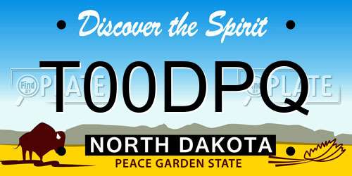 T00DPQ North Dakota License Plate