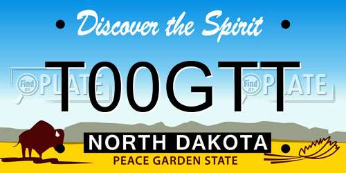 T00GTT North Dakota License Plate