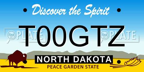 T00GTZ North Dakota License Plate