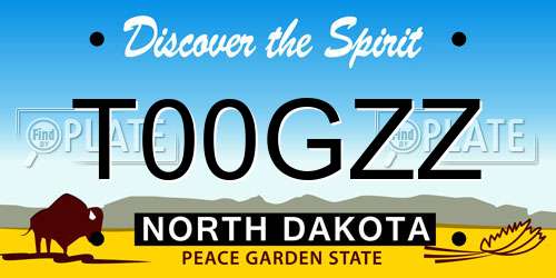 T00GZZ North Dakota License Plate