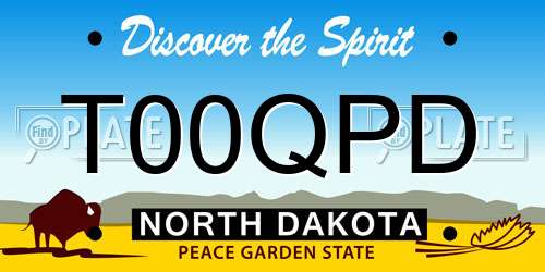 T00QPD North Dakota License Plate