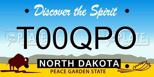 T00QPO North Dakota License Plate