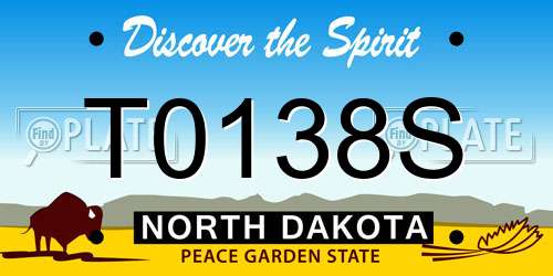 T0138S North Dakota License Plate
