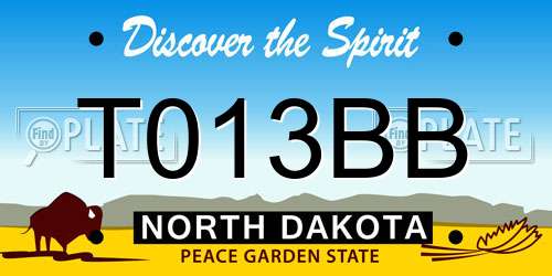 T013BB North Dakota License Plate