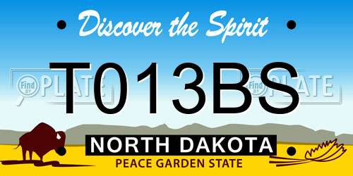 T013BS North Dakota License Plate
