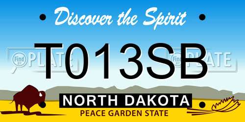 T013SB North Dakota License Plate