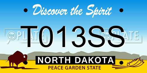 T013SS North Dakota License Plate