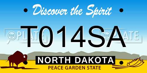 T014SA North Dakota License Plate