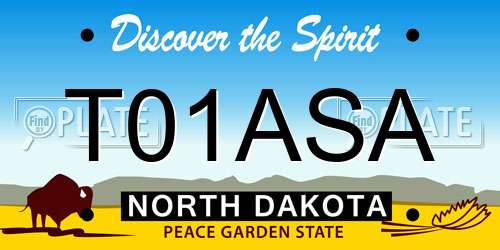 T01ASA North Dakota License Plate