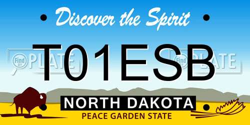 T01ESB North Dakota License Plate
