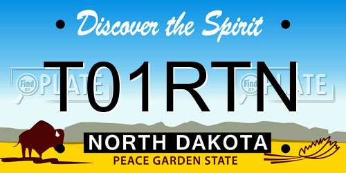 T01RTN North Dakota License Plate