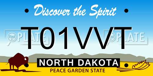 T01VVT North Dakota License Plate
