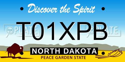 T01XPB North Dakota License Plate