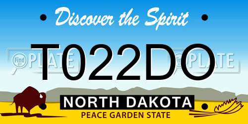 T022DO North Dakota License Plate