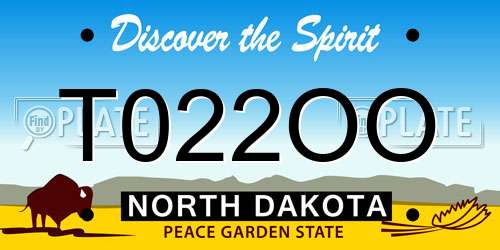T022OO North Dakota License Plate