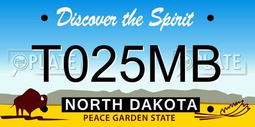 T025MB North Dakota License Plate
