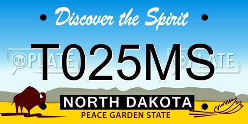 T025MS North Dakota License Plate