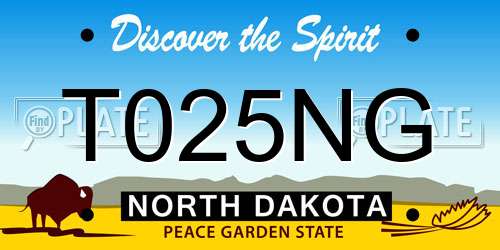 T025NG North Dakota License Plate