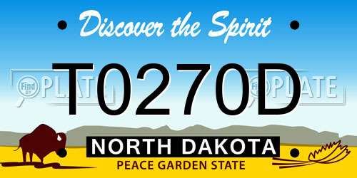 T0270D North Dakota License Plate