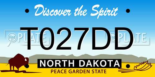 T027DD North Dakota License Plate