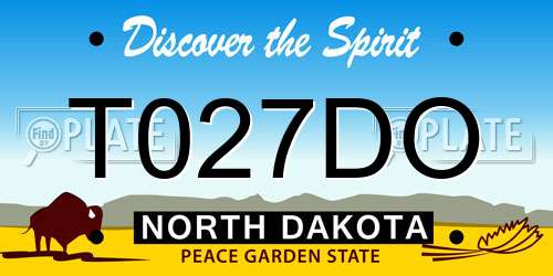 T027DO North Dakota License Plate