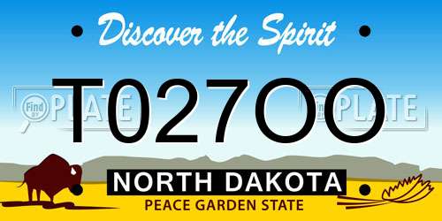 T027OO North Dakota License Plate